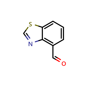 Chemical structure of 1,3-benzothiazole-4-carbaldehyde , CAS 1213833-90-9, AChemBlock X182243