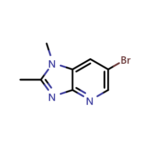 Chemical structure of 6-bromo-1,2-dimethyl-imidazo[4,5-b]pyridine , CAS 33117-36-1, AChemBlock X182258