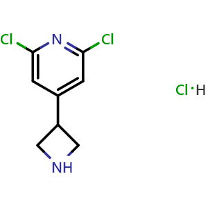 Chemical structure of 4-(azetidin-3-yl)-2,6-dichloro-pyridine hydrochloride , CAS 2007916-41-6, AChemBlock X182262