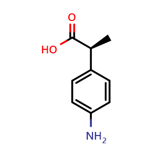 Chemical structure of (2S)-2-(4-aminophenyl)propanoic acid , CAS 118417-73-5, AChemBlock X182267