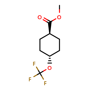 Chemical structure of methyl cis-4-(trifluoromethoxy)cyclohexanecarboxylate , CAS 2940868-94-8, AChemBlock X182271
