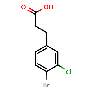 Chemical structure of 3-(4-Bromo-3-chloro-phenyl)-propionic acid , CAS 791601-07-5, AChemBlock X182302