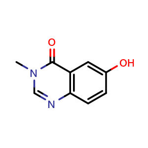 Chemical structure of 6-hydroxy-3-methyl-quinazolin-4-one , CAS 19181-69-2, AChemBlock X182305