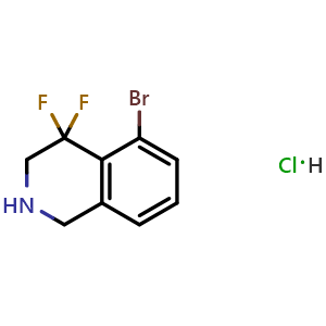 Chemical structure of 5-bromo-4,4-difluoro-2,3-dihydro-1H-isoquinoline hydrochloride , CAS 2940952-19-0, AChemBlock X182306