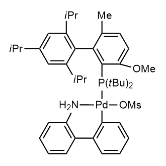 Methanesulfonato[2-(di-t-butylphosphino)-3-methoxy-6-methyl-2',4',6'-tri-i-propylbiphenyl](2'-amino-2-biphenylyl)palladium(II)