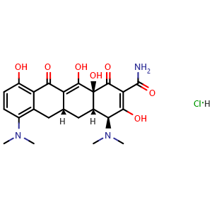 Chemical structure of Minocycline hydrochloride , CAS 13614-98-7, AChemBlock X182331