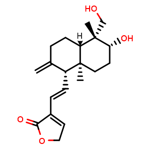 Chemical structure of 14-Deoxy-11,12-didehydroandrographolide , CAS 42895-58-9, AChemBlock X182352