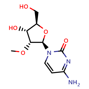 Chemical structure of 2'-O-Methylcytidine , CAS 2140-72-9, AChemBlock X182369
