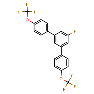 Chemical structure of 5'-Fluoro-4,4''-bis(trifluoromethoxy)-1,1':3',1''-terphenyl , CAS 2807463-97-2, AChemBlock X182381