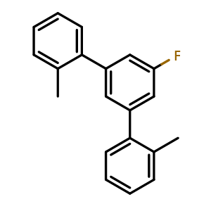 Chemical structure of 5'-Fluoro-2,2''-dimethyl-1,1':3',1''-terphenyl , CAS 2807470-09-1, AChemBlock X182382
