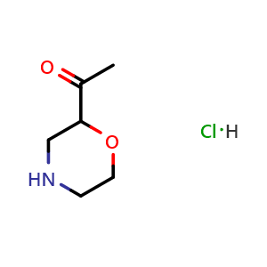 Chemical structure of 1-(Morpholin-2-yl)ethanone hydrochloride , CAS 1228600-25-6, AChemBlock X182412