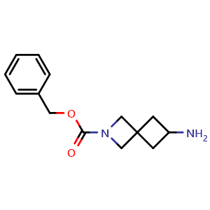 Chemical structure of benzyl 6-amino-2-azaspiro[3.3]heptane-2-carboxylate , CAS 1211533-81-1, AChemBlock X182445