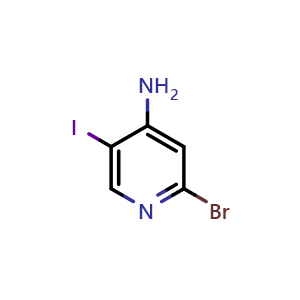 Chemical structure of 4-amino-2-bromo-5-iodopyridine , CAS 1300750-78-0, AChemBlock X182456