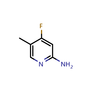 Chemical structure of 4-fluoro-5-methylpyridin-2-amine , CAS 1211535-84-0, AChemBlock X182460