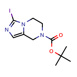 Chemical structure of tert-butyl 3-iodo-6,8-dihydro-5H-imidazo[1,5-a]pyrazine-7-carboxylate , CAS 1393569-69-1, AChemBlock X182464