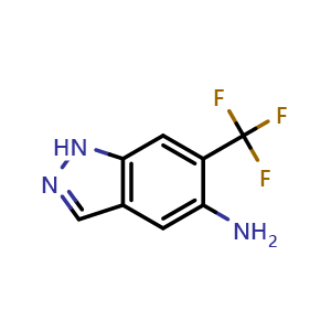 Chemical structure of 6-(trifluoromethyl)-1H-indazol-5-amine , CAS 1000373-75-0, AChemBlock X182466