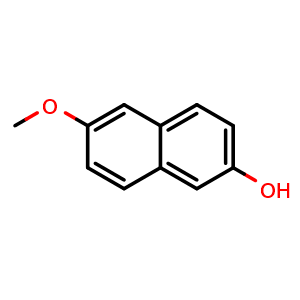 Chemical structure of 6-Methoxy-2-naphthol , CAS 5111-66-0, AChemBlock X182498