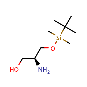 Chemical structure of (S)-2-Amino-3-[(tert-butyldimethylsilyl)oxy]-1-propanol , CAS 566199-97-1, AChemBlock X182509