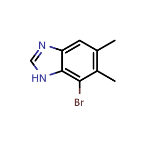 Chemical structure of 7-Bromo-5,6-dimethylbenzimidazole , CAS 2468465-77-0, AChemBlock X182572