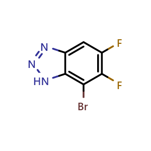 Chemical structure of 7-Bromo-5,6-difluoro-1H-benzo[d][1,2,3]triazole , CAS 1695571-45-9, AChemBlock X182573