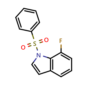 Chemical structure of 7-Fluoro-1-(phenylsulfonyl)-1H-indole , CAS 865712-96-5, AChemBlock X182580