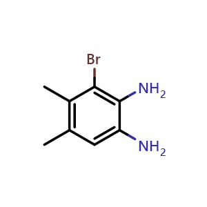 Chemical structure of 3-Bromo-4,5-dimethyl-1,2-benzenediamine , CAS 692717-83-2, AChemBlock X182585