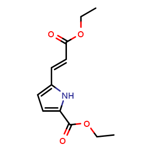 Chemical structure of Ethyl 5-[(1E)-3-ethoxy-3-oxo-1-propen-1-yl]-1H-pyrrole-2-carboxylate , CAS 436159-80-7, AChemBlock X182589