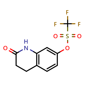 Chemical structure of 2-oxo-1,2,3,4-tetrahydroquinolin-7-yl trifluoromethanesulfonate , CAS 882023-50-9, AChemBlock X182594