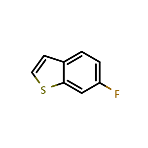 Chemical structure of 6-fluorobenzothiophene , CAS 205055-10-3, AChemBlock X182613