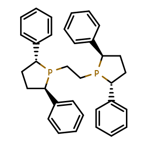 Chemical structure of (2R,5R)-1-[2-[(2R,5R)-2,5-diphenylphospholan-1-yl]ethyl]-2,5-diphenyl-phospholane , CAS 528565-79-9, AChemBlock X182615