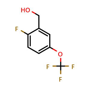 Chemical structure of [2-fluoro-5-(trifluoromethoxy)phenyl]methanol , CAS 344411-08-1, AChemBlock X182622
