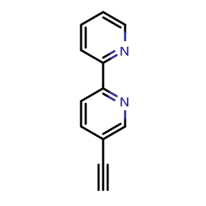 Chemical structure of 5-ethynyl-2-(2-pyridyl)pyridine , CAS 162318-34-5, AChemBlock X182624