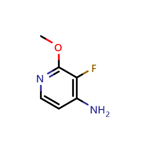 Chemical structure of 3-fluoro-2-methoxypyridin-4-amine , CAS 1228898-36-9, AChemBlock X182633