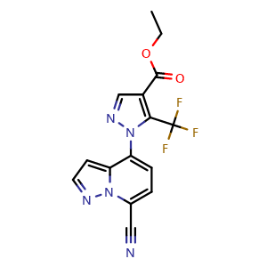 ethyl 1-(7-cyanopyrazolo[1,5-a]pyridin-4-yl)-5-(trifluoromethyl)pyrazole-4-carboxylate