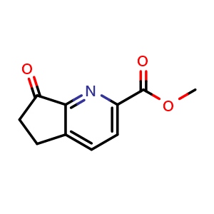 Chemical structure of methyl 7-oxo-5,6-dihydrocyclopenta[b]pyridine-2-carboxylate , CAS 2091561-37-2, AChemBlock X182648