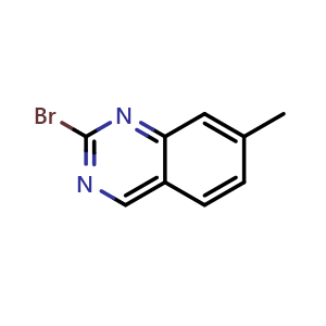 Chemical structure of 2-bromo-7-methyl-quinazoline , CAS 1782366-50-0, AChemBlock X182655