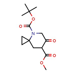 Chemical structure of O4-tert-butyl O7-methyl 6-oxo-4-azaspiro[2.5]octane-4,7-dicarboxylate , CAS 2608907-04-4, AChemBlock X182657