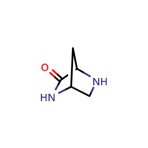 Chemical structure of 2,5-diazabicyclo[2.2.1]heptan-3-one , CAS 1506560-22-0, AChemBlock X182658