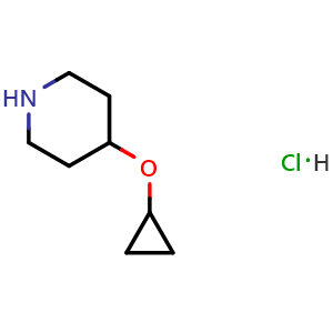 Chemical structure of 4-(cyclopropoxy)piperidine;hydrochloride , CAS 1147110-64-2, AChemBlock X182662