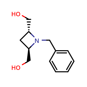 Chemical structure of [(2R,4R)-1-benzyl-4-(hydroxymethyl)azetidin-2-yl]methanol , CAS 2940872-09-1, AChemBlock X182664