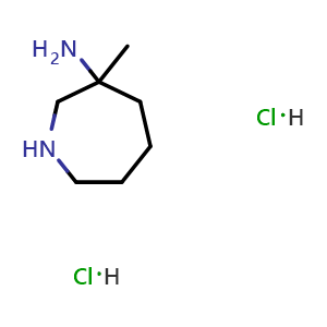Chemical structure of 3-methylazepan-3-amine;dihydrochloride , CAS 2708281-63-2, AChemBlock X182673