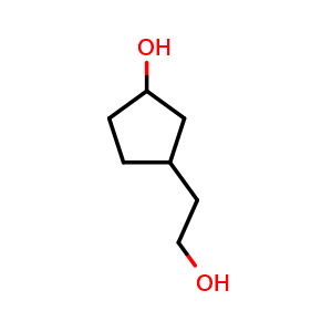 Chemical structure of 3-(2-hydroxyethyl)cyclopentanol , CAS 61478-09-9, AChemBlock X182678