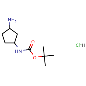 Chemical structure of tert-butyl N-(3-aminocyclopentyl)carbamate;hydrochloride , CAS 1197239-37-4, AChemBlock X182709