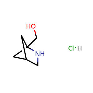 Chemical structure of 2-azabicyclo[2.1.1]hexan-1-ylmethanol;hydrochloride , CAS 2099148-27-1, AChemBlock X182711
