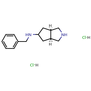 Chemical structure of (3aS,6aR)-N-benzyl-1,2,3,3a,4,5,6,6a-octahydrocyclopenta[c]pyrrol-5-amine;dihydrochloride , CAS 2387565-27-5, AChemBlock X182714
