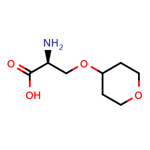 Chemical structure of (2S)-2-amino-3-tetrahydropyran-4-yloxy-propanoic acid , CAS 1502642-79-6, AChemBlock X182729