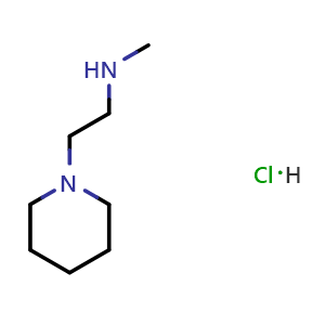 Chemical structure of N-methyl-2-(1-piperidyl)ethanamine;hydrochloride , CAS 10442-86-1, AChemBlock X182791