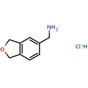 Chemical structure of 1,3-dihydroisobenzofuran-5-ylmethanamine;hydrochloride , CAS 1235439-82-3, AChemBlock X182797