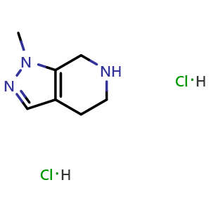 Chemical structure of 1-methyl-4,5,6,7-tetrahydropyrazolo[3,4-c]pyridine;dihydrochloride , CAS 1228878-69-0, AChemBlock X182798