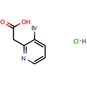Chemical structure of 2-(3-bromo-2-pyridyl)acetic acid;hydrochloride , CAS 192642-86-7, AChemBlock X182811